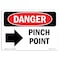 Signmission OSHA Danger Sign, Pinch Point, 24in X 18in Aluminum, 18" W, 24" L, Landscape, OS-DS-A-1824-L-1718 OS-DS-A-1824-L-1718 - alternate 1